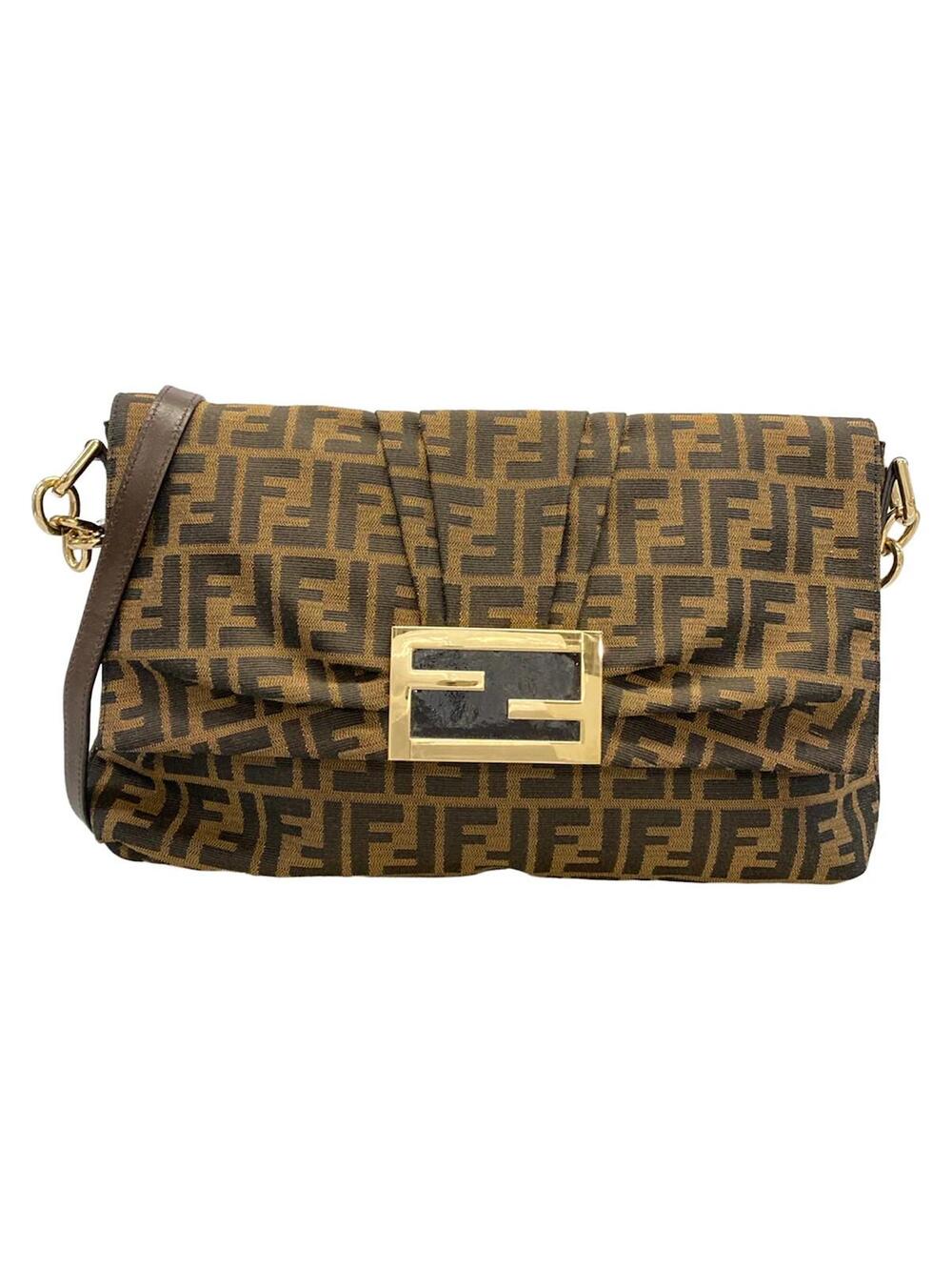 Fendi Brown Jacquard Shoulder Bag #372121F11B